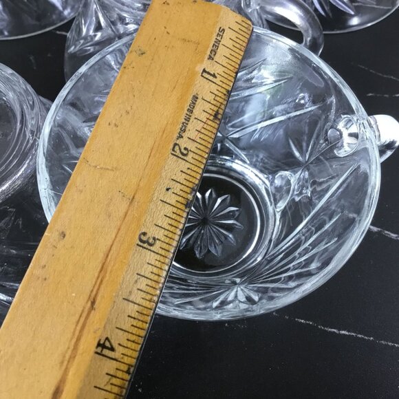 6 Anchor Hocking Early American Prescut Star Of David Glass Punch Cups W/Handles - Picture 12 of 12